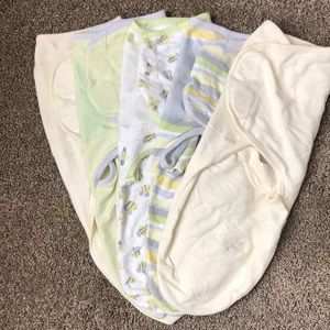 Set of 5 Summer Infant Velcro Swaddle Me Blankets